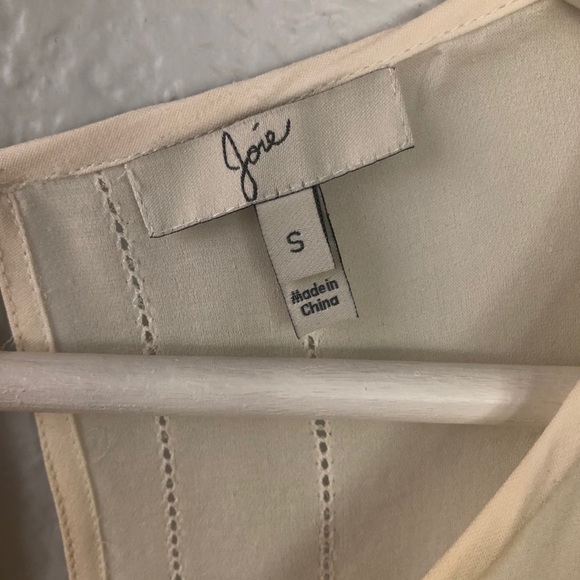 Joie Silk Short Sleeve Blouse Ivory sz S - Picture 6 of 8